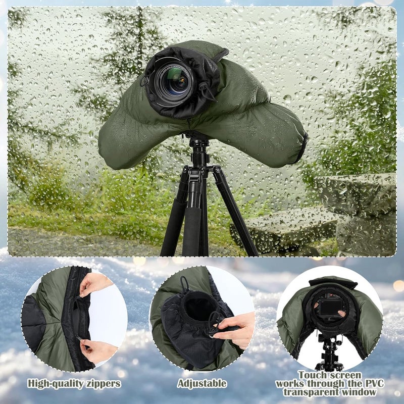 Copkim Professional Camera Rain Cover Thickened Waterproof Cold Proof Warm Cover Snow or Sound Proof Sleeve for More DSLR Cameras with 24-70mm 24-105mm 15-85mm 18-135mm 55-205mm 70-200mm - Image 3
